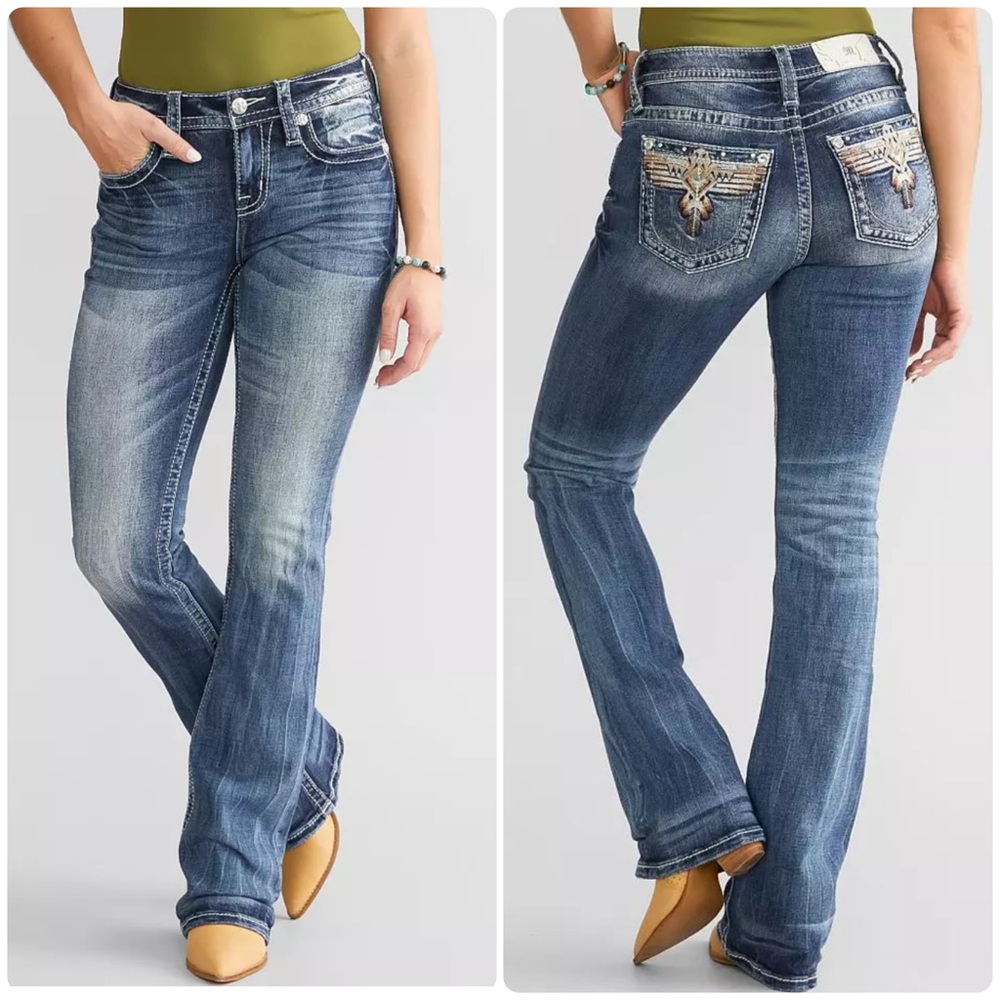 NEW Size 29 Miss Me Mid Rise Embellished Y2K Bootcut Western Embroidered Jean - Picture 10 of 10